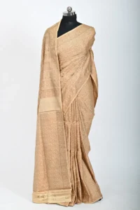 Cream Katan Silk with Resham Tanchoi Banarasi Saree