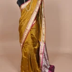 Golden brown Colour Katan Silk Handwoven Banarasi Saree