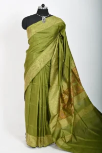 Green katan Silk Handwoven Banarasi Saree