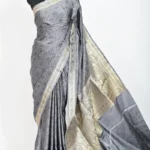 Grey Katan Silk Resham Tanchoi Banarasi Saree