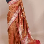 Orange Colour Katan Silk Handwoven Banarasi Saree