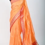 Peach Color Katan silk Handloom Banarasi Saree