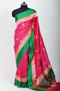 Pink Colour Katan silk Handwoven Banarasi Saree