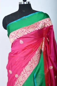 Pink Colour Katan silk Handwoven Banarasi Saree