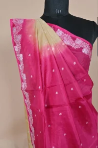 Pink Colour tussar silk Banarasi saree