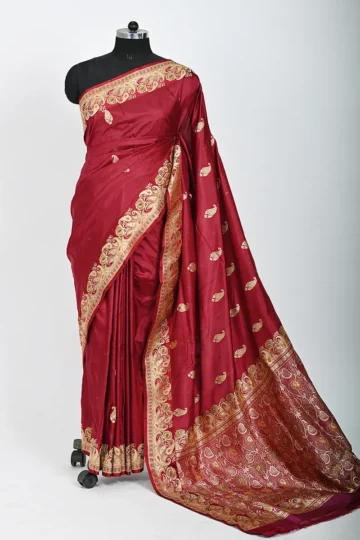 Red Colour Katan Silk Handwoven Banarasi Saree