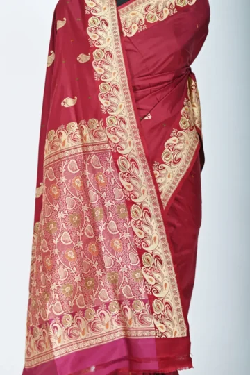 Red Colour Katan Silk Handwoven Banarasi Saree