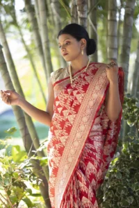 Red Katan Silk Handwoven Banarasi Saree