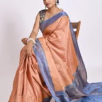 peach Katan Silk with Resham Tanchoi Banarasi Saree