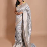 grey uppada katan silk handwoven banarasi saree