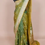 Lime Green Katan silk Handloom Banarasi Saree