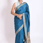 Elegant Ferozi Color Banarasi Handloom Saree