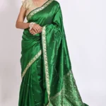 green katan silk handwoven banarasi saree