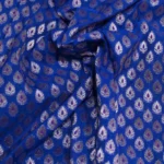 Blue Brocade Katan Silk Fabric