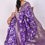 blue uapada katan silk handloom banarasi saree