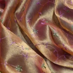 Copper Tissue Floral Design Fabric