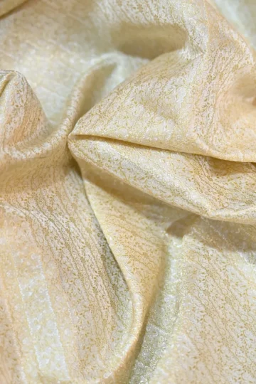 Cream Banarasi Silk Brocade Fabric