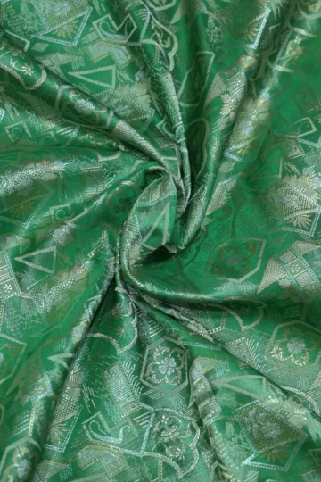 Green Banarasi Silk Brocade Fabric