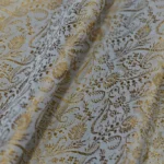 Grey Brocade Floral Design Fabric