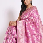 pink uppada katan silk banarasi saree