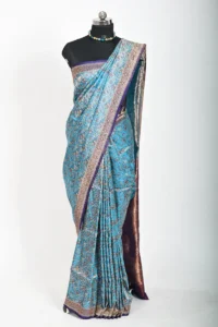 Sky blue katan Silk with Resham Tanchoi Banarasi Saree