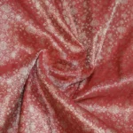 Red Brocade Katan Silk Floral Design Fabric