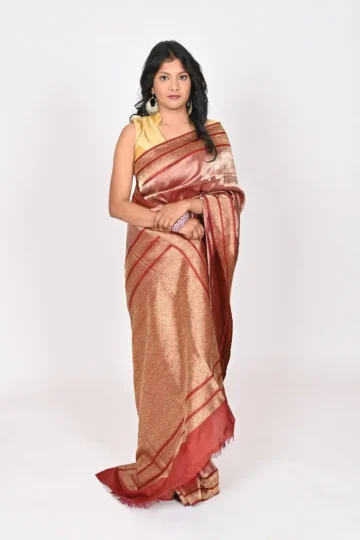 red katan silk Tanchoi banarasi saree