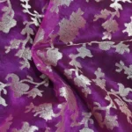 Violet Kora Silk Floral Design Fabric