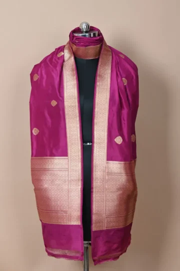 majanta booti katan silk handloom banarasi dupatta