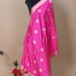 pink booti katan silk handloom banarasi dupatta