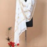 white booti katan silk handloom banarasi dupatta