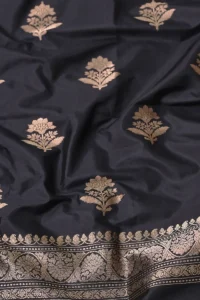 black handwoven banarasi suit