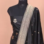 black handwoven banarasi suit