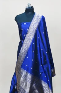 Blue Handwoven Banarasi suit