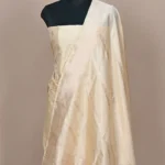 cream colour handwoven banarasi suit