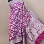 dark lavender katan silk banarasi saree