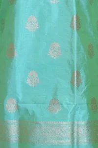 dark sea green handwoven banarasi katan silk suit