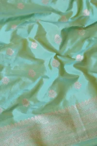 dark sea green handwoven banarasi suit