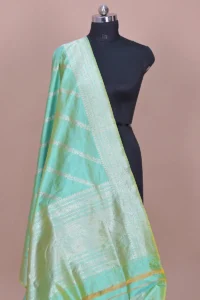 dark sea green handwoven banarasi suit