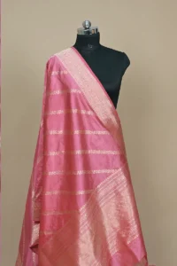 dusty rose handwoven banarasi katan suit