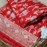 red wine katan silk banarasi saree