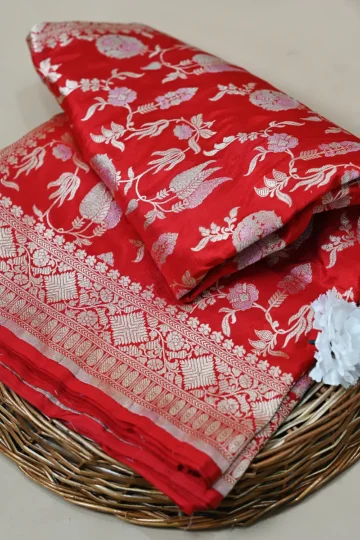 red wine katan silk banarasi saree