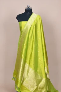 Pista Green Handwoven Banarasi suit