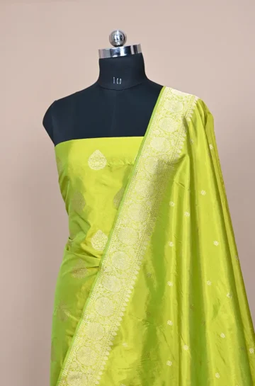 Pista Green Handwoven Banarasi suit