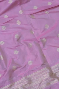 sky magenta handwoven banarasi katan suit