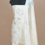 white handwoven banarasi suit