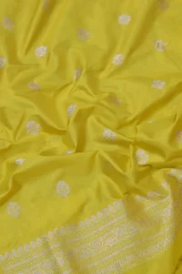 yellow handwoven banarasi suit