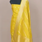 yellow handwoven banarasi suit