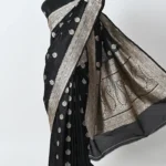 black katan silk handwoven banarasi saree gold zari booti