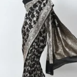 black pure katan silk banarasi saree